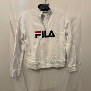 Fila Women's White Pullover 1/4 Zip‎ Sweatshirt Size Small